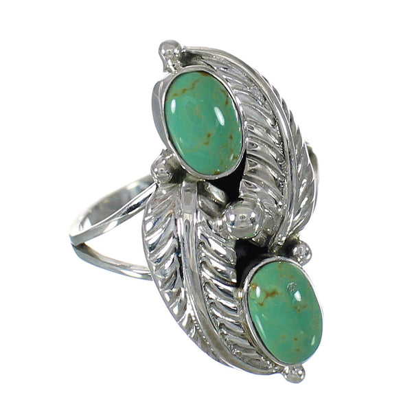 Genuine Sterling Silver Turquoise Ring Size 7 FX91475